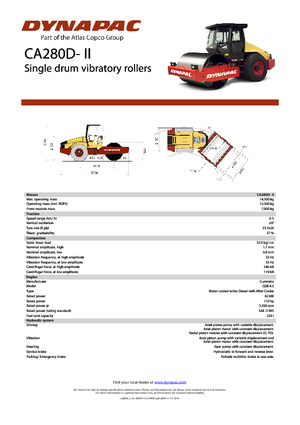 Rouleaux monocylindres Dynapac CA 280 D-II