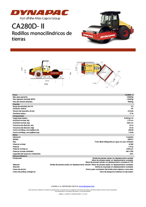 Rouleaux monocylindres Dynapac CA 280 D-II