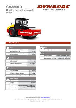 Rouleaux monocylindres Dynapac CA 3500 D