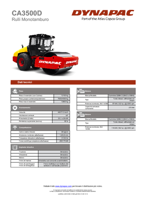 Rouleaux monocylindres Dynapac CA 3500 D
