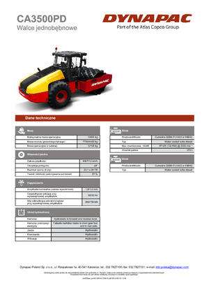 Rouleaux monocylindres Dynapac CA 3500 PD
