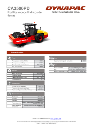 Rouleaux monocylindres Dynapac CA 3500 PD