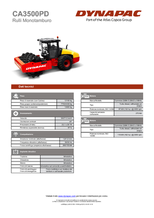 Rouleaux monocylindres Dynapac CA 3500 PD