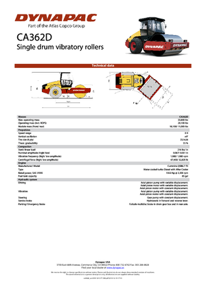 Rouleaux monocylindres Dynapac CA 362 D