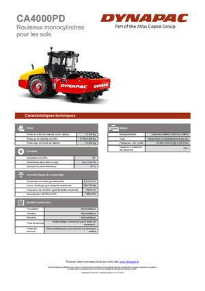 Rouleaux monocylindres Dynapac CA 4000 PD 