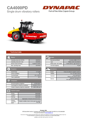 Rouleaux monocylindres Dynapac CA 4000 PD 