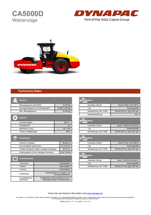 Rouleaux monocylindres Dynapac CA 5000 D
