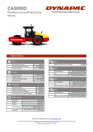 Rouleaux monocylindres Dynapac CA 5000 D