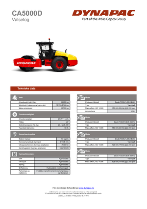 Rouleaux monocylindres Dynapac CA 5000 D