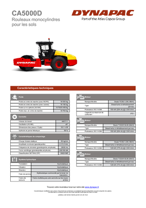 Rouleaux monocylindres Dynapac CA 5000 D