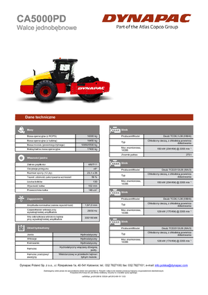 Rouleaux monocylindres Dynapac CA 5000 PD