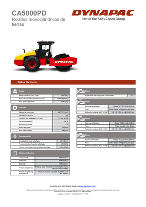 Rouleaux monocylindres Dynapac CA 5000 PD