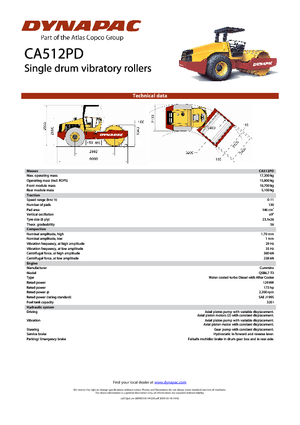 Rouleaux monocylindres Dynapac CA 512 PD