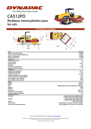 Rouleaux monocylindres Dynapac CA 512 PD