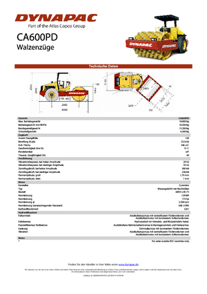 Rouleaux monocylindres Dynapac CA 600 PD