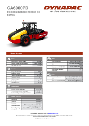 Rouleaux monocylindres Dynapac CA 6000 PD 