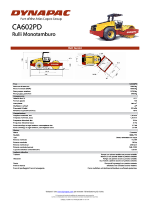 Rouleaux monocylindres Dynapac CA 602 PD