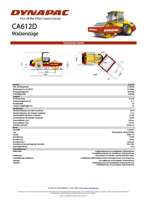 Rouleaux monocylindres Dynapac CA 612 D