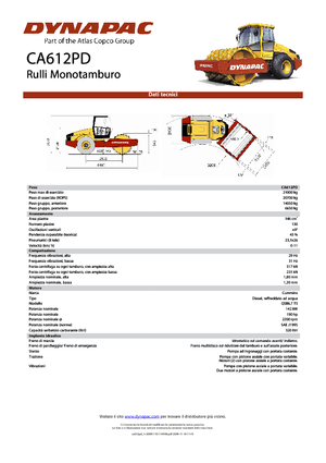Rouleaux monocylindres Dynapac CA 612 PD