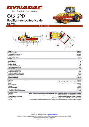 Rouleaux monocylindres Dynapac CA 612 PD