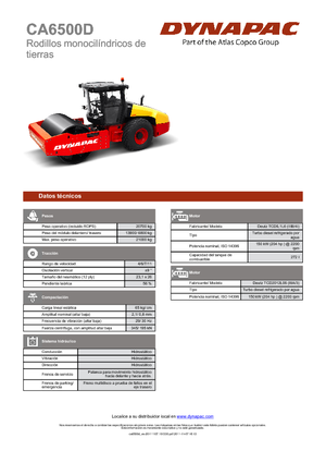 Rouleaux monocylindres Dynapac CA 6500 D