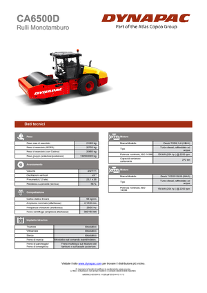 Rouleaux monocylindres Dynapac CA 6500 D