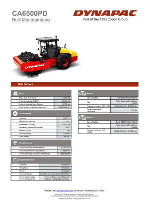 Rouleaux monocylindres Dynapac CA 6500 PD