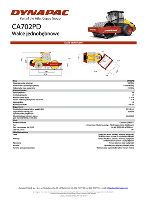 Rouleaux monocylindres Dynapac CA 702 PD