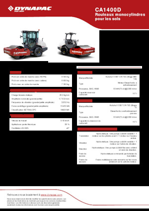 Rouleaux monocylindres Dynapac CA1400D