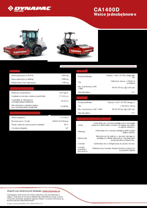 Rouleaux monocylindres Dynapac CA1400D