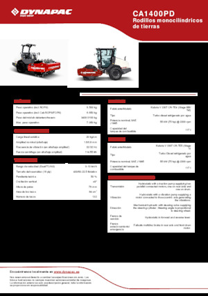 Rouleaux monocylindres Dynapac CA1400PD