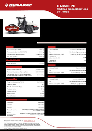 Rouleaux monocylindres Dynapac CA3500PD