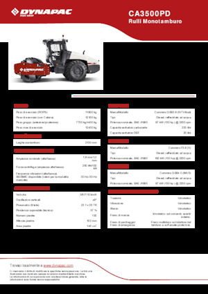 Rouleaux monocylindres Dynapac CA3500PD