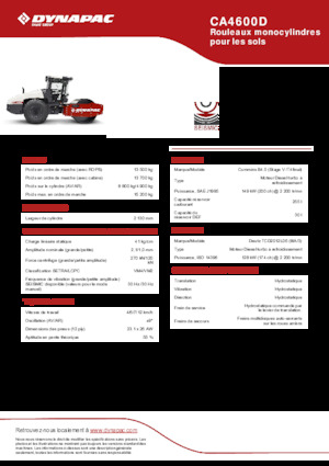 Rouleaux monocylindres Dynapac CA4600D