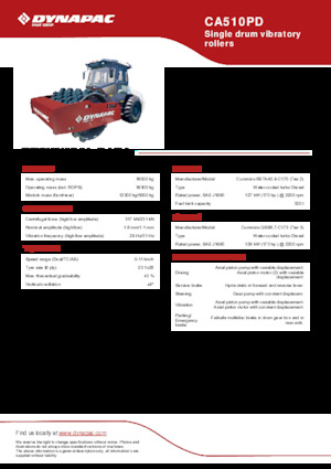 Rouleaux monocylindres Dynapac CA510PD