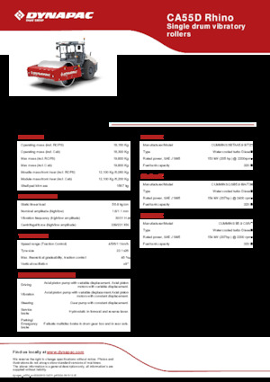 Rouleaux monocylindres Dynapac CA55D Rhino