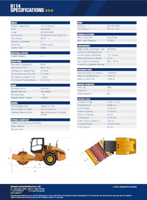 Rouleaux monocylindres Liugong 6114 