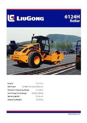 Rouleaux monocylindres Liugong 6124H 