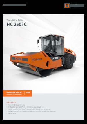 Rouleaux monocylindres Hamm HC 250i C