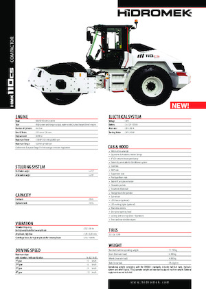 Rouleaux monocylindres Hidromek HMK 110 CS