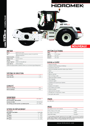 Rouleaux monocylindres Hidromek HMK 110 CS