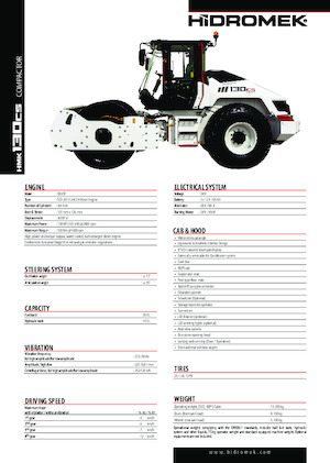 Rouleaux monocylindres Hidromek HMK 130 CS