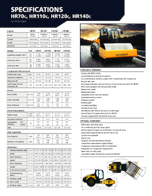 Rouleaux monocylindres Hyundai HR70C