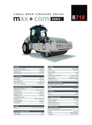 Rouleaux monocylindres Max-Com R 718