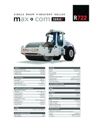 Rouleaux monocylindres Max-Com R 722
