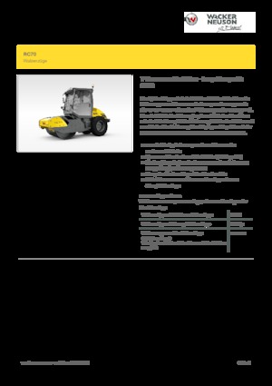 Rouleaux monocylindres Wacker Neuson RC70P