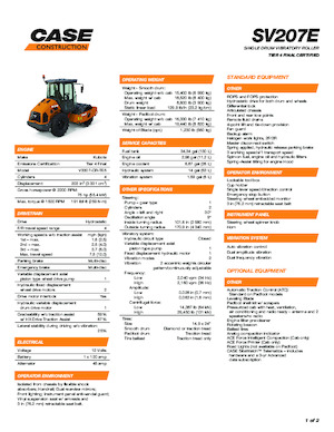 Rouleaux monocylindres Case SV207E