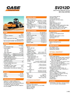 Rouleaux monocylindres Case SV212D