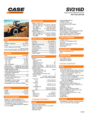 Rouleaux monocylindres Case SV216D