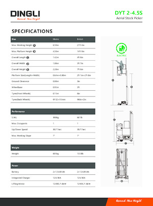 Nacelles à mât vertical unique Dingli DYT2-4.5S
